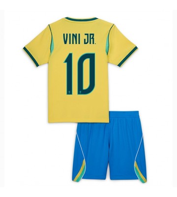 Brasilien Vinicius Junior #10 Hjemmebanetrøje Børn VM 2026 Kortærmet (+ Korte bukser)